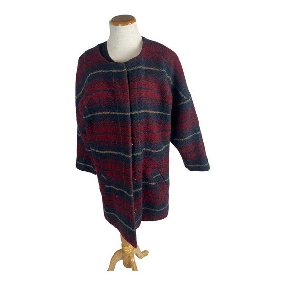 Jolt Heavy Red Plaid‎ Snap Shacket Jacket Wool Blend Large - Picture 3 of 6